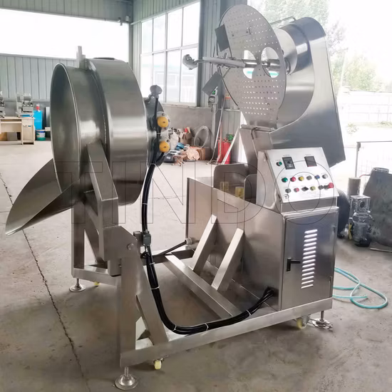 Máquina de produção industrial de pipoca fábrica tempero linha de fabricação de pipoca com máquina de revestimento